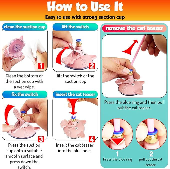 Cat toy pack with 27PCS self play accessories for indoor cats-cat teaser wand, fishing pole, suction cup, ball, string, mouse, feathers and hanging interactive cat toys for kitten Exercise & Chase-Mewly Pet