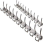 Dseap Coat Rack Wall Mount - 38” Long 10-Tri-Hooks Heavy Duty Coat Hanger Rail Wall Hooks for Hanging Coats Hats Clothing Clothes Purse Mudroom Entryway, Chromed, Pack of 2