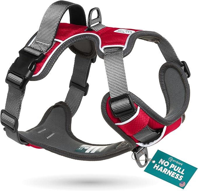 Embark Adventure Dog Harness, Reflective Trim No Pull Dog Harnesses for Small Sized Dogs - Military Grade Nylon, Front Clip with Gel Lined Handle. Soft & Padded Puppy-Mewly Pet