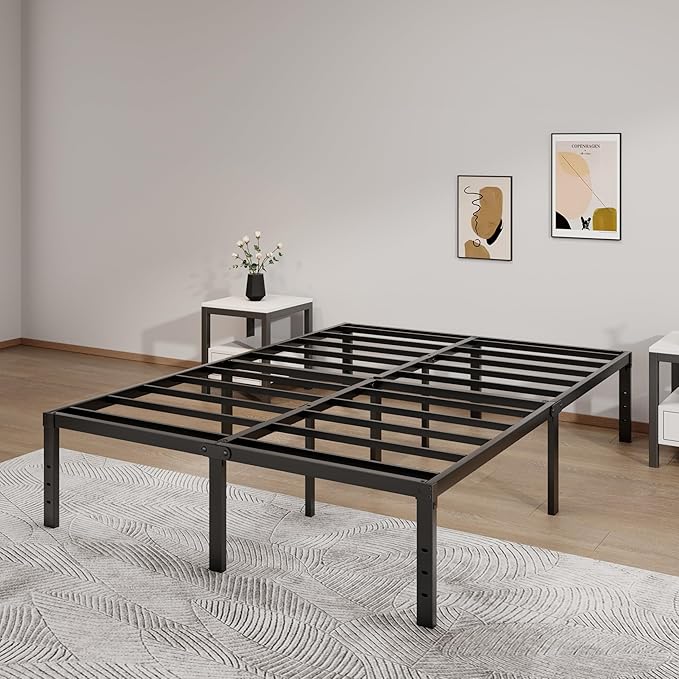 Metal Bed Frame Full Size - 16 Inch Heavy-Duty Full Platform Bed Frame No Box Spring Needed, Easy Assembly, Noise-Free, Sturdy Mattress Foundation, Underbed Storage Space