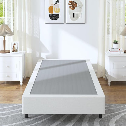 Twin Box Spring - 7 Inch High Profile Box Spring for Twin Bed, Sturdy Metal Frame Mattress Foundation, Easy Assembly, Quiet & Noise-Free