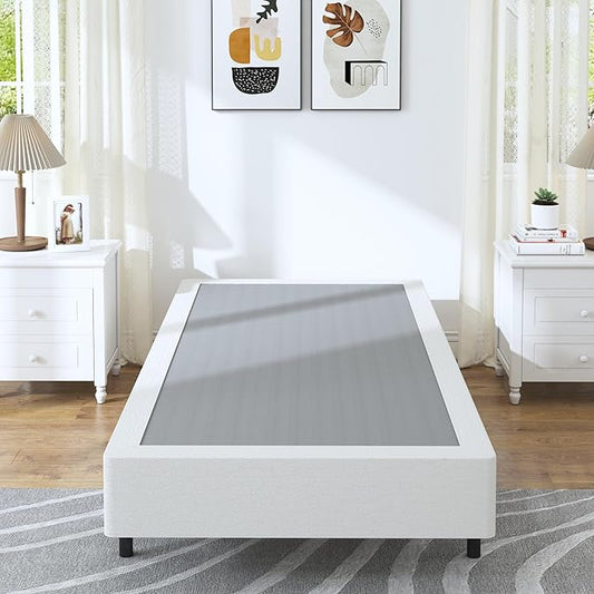 Twin Box Spring - 7 Inch High Profile Box Spring for Twin Bed, Sturdy Metal Frame Mattress Foundation, Easy Assembly, Quiet & Noise-Free
