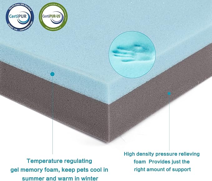Orthopedic Memory Foam Dog Bed, Cooling Dog Beds for Extra Large Dogs -Waterproof Pet Bed for Crate with Removable Washable Cover, Ideal for Arthritic Dogs, XL(41inch,90Lbs)-Mewly Pet
