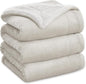 Bedsure GentleSoft Sherpa Fleece Blankets King Size for Bed - Thick and Warm Throw for Women and Men, Soft Fuzzy Plush King Blanket for Winter, Linen, 108x90 Inches
