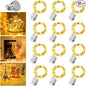 12 Pack Valentine's Day Fairy Lights Battery Operated, 3 Speed Modes, Extra 12 Batteries for Replacement, 7Ft 20 LED Mini String Light, Waterproof Copper Wire, Twinkle Firefly Lights for Christmas