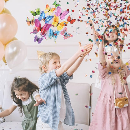 Butterfly Wall Decor 24/48 PCS, 3D Butterflies Stickers for Party Decorations with Magnets(Colorful, 24)