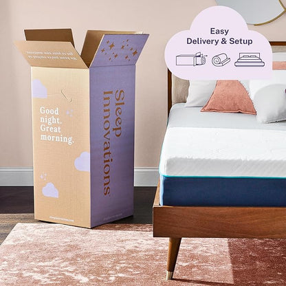 Sleep Innovations Shiloh Hybrid 12 Inch Cooling Gel Memory Foam and Innerspring Coil Mattress, Cal King Size, Bed in a Box, Cradling Medium Support