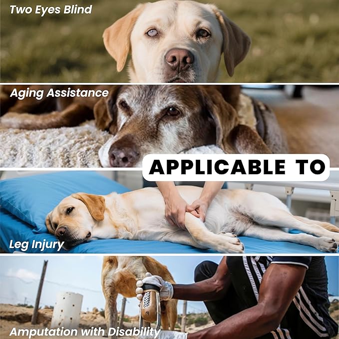 Dog Lift Harness Backpack Carrier for Large Dogs, Full Body Sling with Handle, Dog Harness for Joint Injuries, Arthritis, Ideal for Stairs, Elderly Dogs (Black XX-Large 50-66 LBS)-Mewly Pet