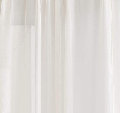 LinenZone Beige Window Scarf Valance in 216 Inch Size. Use Window Scarves as Canopy Bed or Backdrop Curtains, Curtain Scarf, or Sheer Fabric for Draping. (Amazing 55 x 216, Beige)