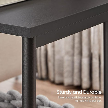 VASAGLE Side Table, Small End Table, Nightstand for Living Room, Bedroom, Office, Bathroom, Black ULET271B16