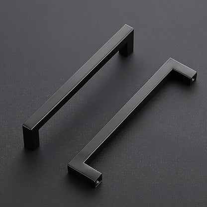 Ravinte 10 Pack Square Cabinet Pulls 6-1/4 Inch Black Kitchen Cabinet Handles Matte Black Kitchen Hardware for Drawer Pulls Drawer Handles Come with Screwdriver