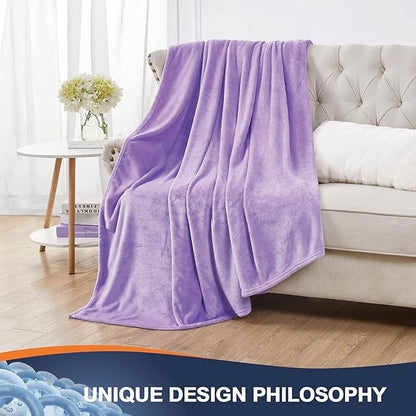 Walensee Fleece Blanket Plush Throw Fuzzy Lightweight (King Size 108x90 Lavender) Super Soft Microfiber Flannel Blankets for Couch, Bed, Sofa Ultra Luxurious Warm and Cozy for All Seasons