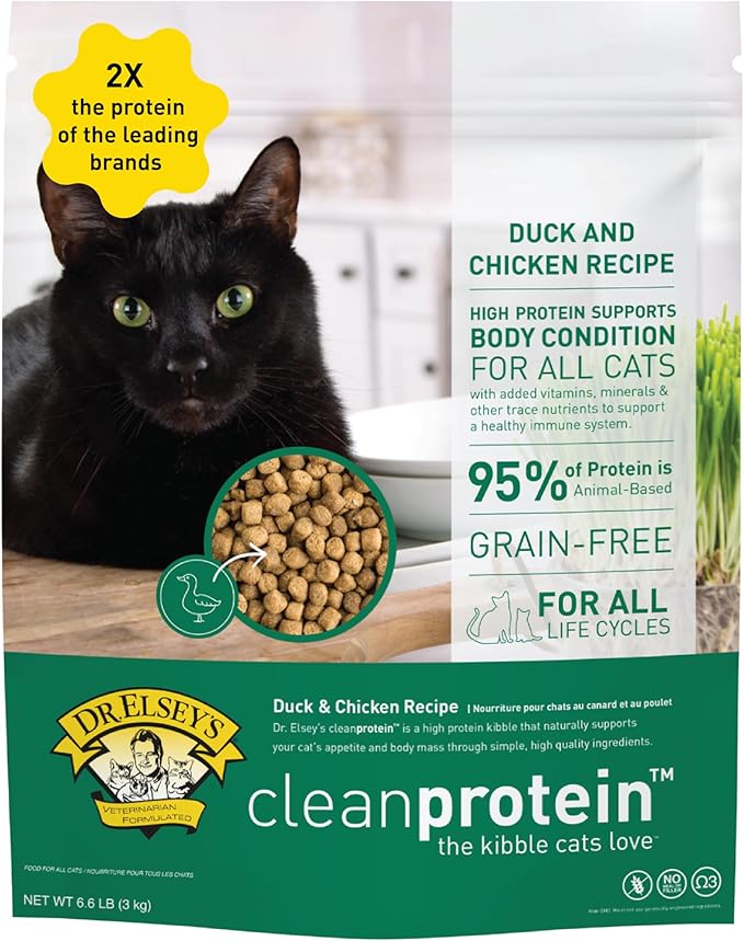 Dr. Elsey's cleanprotein Dry Kibble Duck 6.6 lb Bag-Mewly Pet
