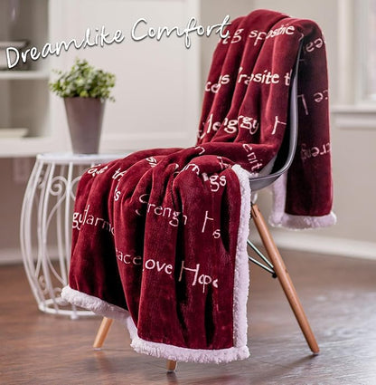 Chanasya Premium Sympathy Warm Hugs Gift Throw Blanket - Healing Gift Cancer Chemo Survivor Get Well Caring Gifts - Comfort Red Gift Blanket for Love Support Strength - Women Men Friend - Maroon