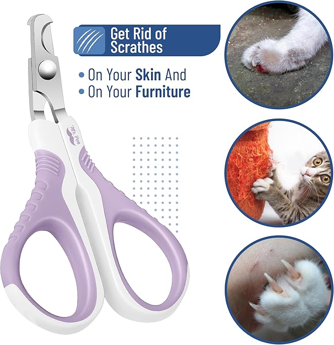 Mr. Pen Cat Nail Trimmer - Purple, Cat & Kitten Nail Clippers, Pet Claw Trimmer-Mewly Pet