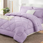 CozyLux King Size Comforter Set Light Purple - 7 Pieces Bed in a Bag King, Luxury Soft Lavender Bed Set for All Seasons, Bedding Set with Down Alternative Comforter, Sheets, Pillowcases & Shams