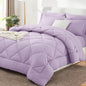 CozyLux Queen Comforter Set Light Purple - Bed in a Bag Queen Size 7 Pieces, Luxury Soft Lavender Bed Set for All Seasons, Bedding Set with Down Alternative Comforter, Sheets, Pillowcases & Shams
