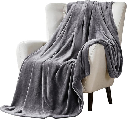 Walensee Fleece Blanket Plush Throw Fuzzy Lightweight (King Size 108x90 Dark Grey) Super Soft Microfiber Flannel Blankets for Couch, Bed, Sofa Ultra Luxurious Warm and Cozy for All Seasons