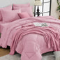 HEVUMYI Pink King Comforter Set - 7-Piece All Season Bed in a Bag King, Ultra Soft Bedding Set with Comforter, Flat Sheet, Fitted Sheet, Pillowcases, Pillow Shams, Pink