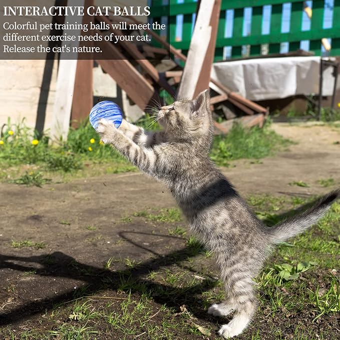 BLMHTWO 12PCS Rainbow Cat Toys, EVA Foam Balls 1.65inch Lightweight Colorful Interactive Pet Balls for Cats, Kittens, Puppy (6 Colors)-Mewly Pet