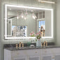 Keonjinn LED Bathroom Mirror with Lights 60 x 36 Inch, Large LED Vanity Mirror for Bathroom, HD Tempered Glass, UL Listed LED Driver, Easy to Install, Anti-Fog, Memory Dimmable 6000K, Frontlit Only