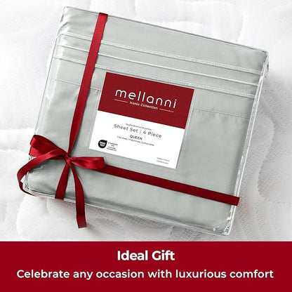 Mellanni Twin Sheets Set - 3 PC Iconic Collection Bedding - Hotel Luxury, Extra Soft, Cooling Bed Sheets - Wrinkle, Fade, Stain Resistant (Twin, Spa Mint)