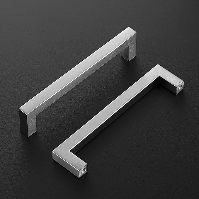 Ravinte 20 Pack Brushed Nickel Kitchen Cabinet Handles 6-1/4 Inch Cabinet Pulls Square Kitchen Hardware for Cabinet Drawer Pulls Drawer Handles Come with Screwdriver