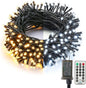 Brizled Color Changing Christmas Lights, 65.67ft 200 LED 11-Function Warm White & Cool White LED Lights String, Dimmable 29V Safe Adapter Christmas Tree Lights with Remote for Xmas Tree Party Decor