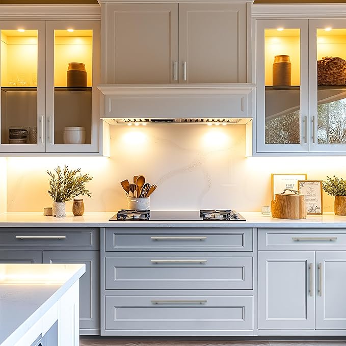 JOY DECOR 5 Pack Cabinet Handles, Brushed Nickel Cabinet Pulls, 7-1/2 in Hole Center Kitchen Cabinet Handles, Stainless Steel T Bar Handles for Dresser Drawers