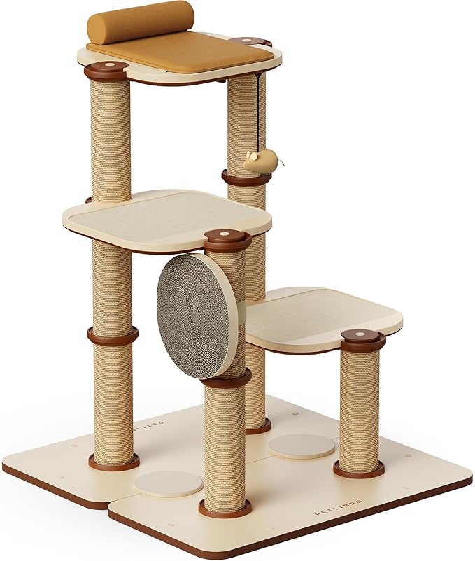 PETLIBRO Infinity Cat Tree Tower for Indoor Cats, Modular Design with Cat Bed, Toy, Felt Pads, Sisal Scratching Posts, 2-Second Setup, Sturdy Multi-Level Activity Center Cat Condo for Any Room-Mewly Pet