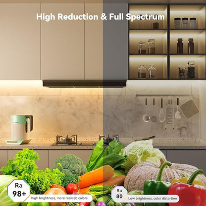 PAUTIX COB LED Strip Light 32.8ft,Engineering Level UL Listed Warm White 2700K,CRI93+ Super Bright High Lumen,Dimmable 24V Flexible LED Tape Light with RF Remote,for Cabinets,Home&Office DIY Lighting