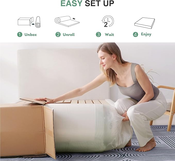 King Mattress in a Box, 12 inch Mattresses Made in USA for Platform Bed Double Size Daybed, Green Tea Memory Foam Mattress for Cool Sleep & Pressure Relief, Medium Firm