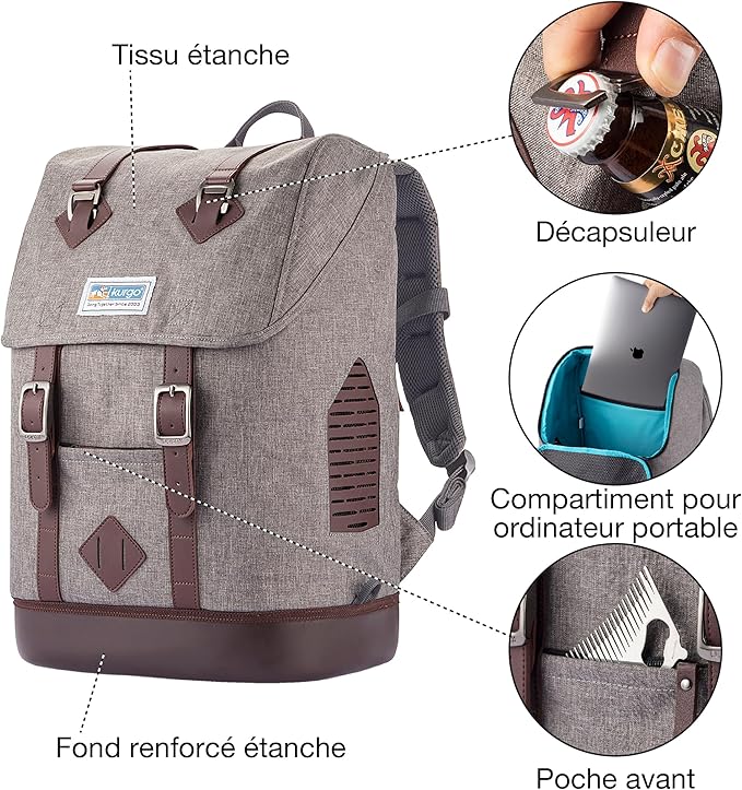 Kurgo Dog Carrier Backpack for Small Pets - Dogs & Cats | TSA Airline Approved | Cat | Hiking or Travel | Waterproof Bottom | G-Train | Ruck Sack | Heather Grey-Mewly Pet
