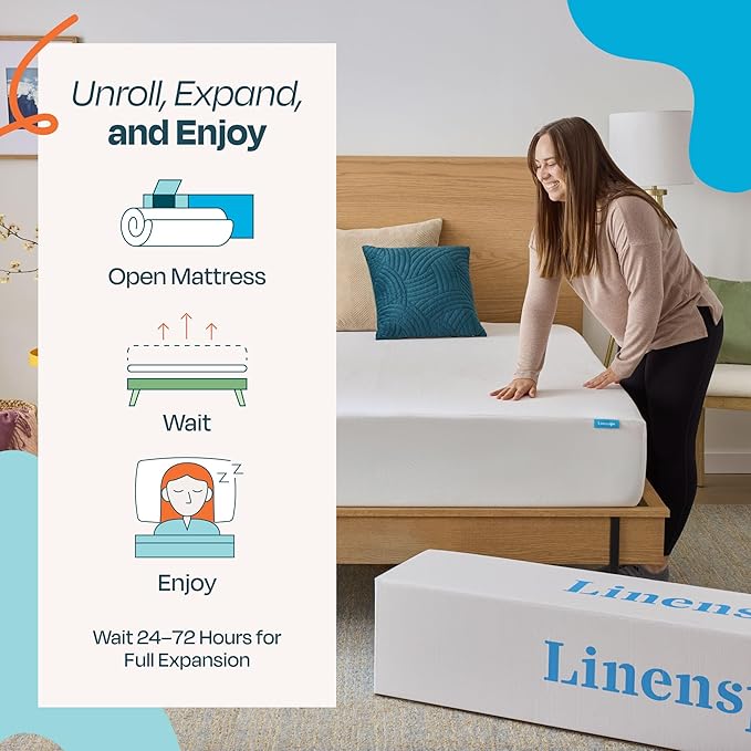 Linenspa 10 Inch Gel Infused Memory Foam Mattress – Twin XL Size – Medium Plush - Cooling Gel - Mattress in a Box - Primary or Guest Bedroom - Pressure Relieving and Breathable – CertiPUR-US Certified