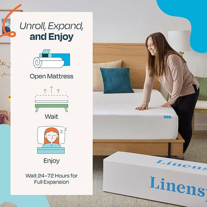 Linenspa 10 Inch Gel Infused Memory Foam Mattress – Full Size – Medium Plush - Cooling Gel - Mattress in a Box - Primary or Guest Bedroom - Pressure Relieving and Breathable – CertiPUR-US Certified