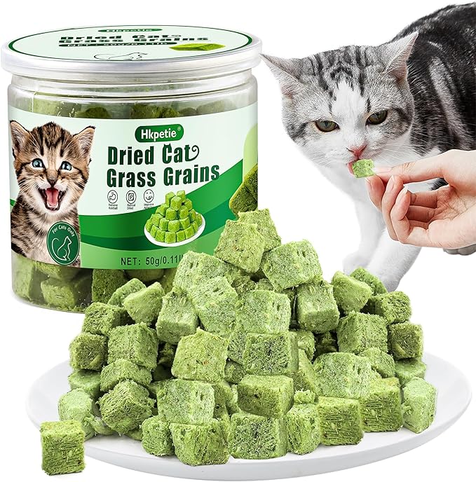 50g Cat Grass Teething Treat, Delicious Cat Grass Teething Snack Edible Cats Chew Toy for Teeth Cleaning and Hairball Removal-Mewly Pet