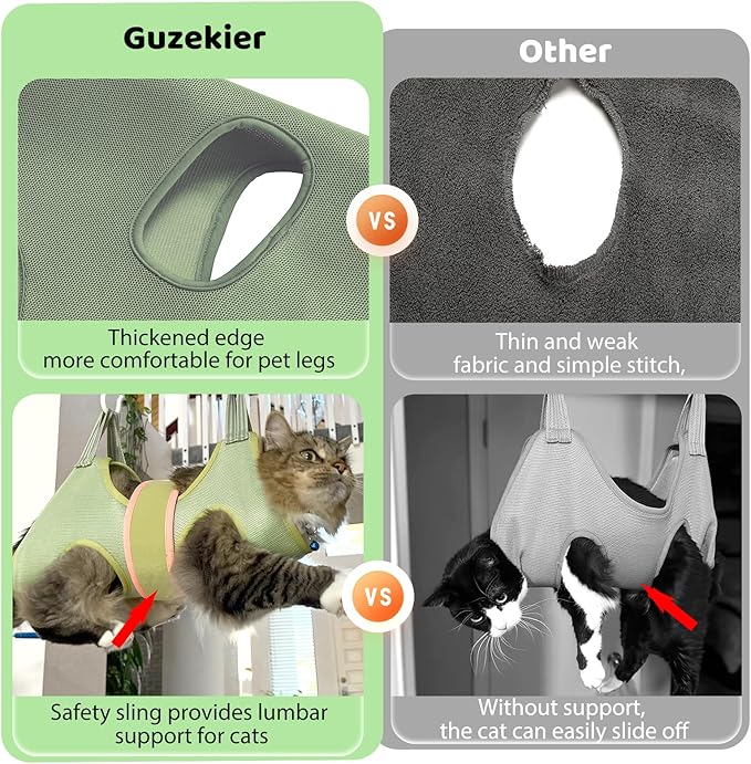 Guzekier Cat Grooming Hammock Harness for Cats, Cat Nail Clipper-Mewly Pet