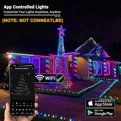 Brizled (Not Connectable Smart C9 Christmas Lights, 39FT 60 LED WiFi Color Changing Christmas Xmas Lights App Control, RGB String Light Work with Alexa Google Home for Indoor Outdoor House Tree Decor