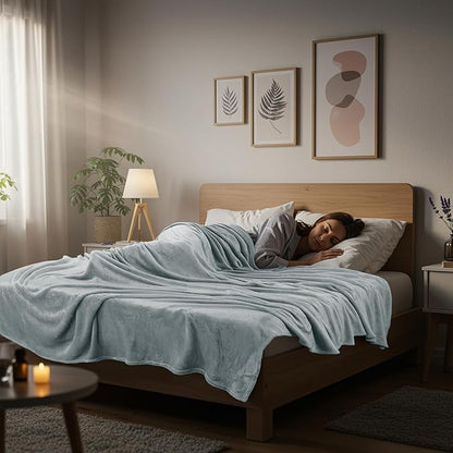 Utopia Bedding Fleece Blanket Queen Size Ash Grey 300GSM Luxury Fuzzy Soft Anti-Static Microfiber Bed Blanket (90x90 Inch)