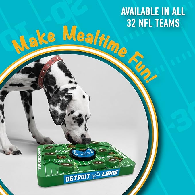 Pets First NFL Detroit Lions Large Puzzle Toy, Dog Puzzle Treat Toy, New Large Size, Interactive Dog Treat Toy, Dog Slow Feeding Toy-Mewly Pet