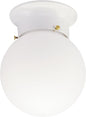 Westinghouse 6660700 Interior Ceiling Fixture 60 Watts, White Finish with Glass Globe