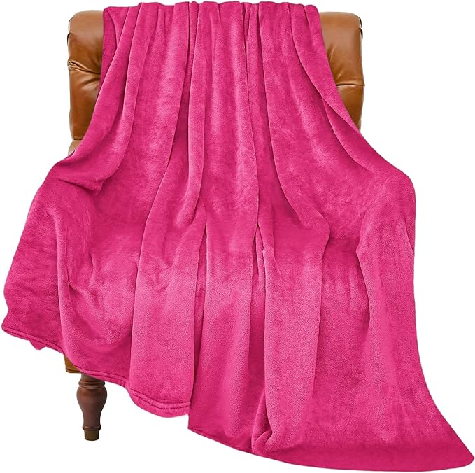 BEDELITE Fleece Blanket Hot Pink Throw Blanket for Couch & Bed, Luxury Plush Cozy Fuzzy Blanket 50" x 60", Super Soft Warm Lightweight Throw Blanket for Travel Camping