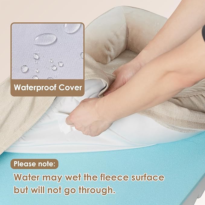 EHEYCIGA Orthopedic Dog Bed for Small Dogs, Waterproof Memory Foam Small Dog Beds with Sides, Non-Slip Bottom and Egg-Crate Foam Medium Pet Couch Bed with Washable Removable Cover, Beige-Mewly Pet
