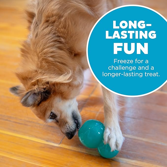 Outward Hound by Planet Dog Double-Tuff Interactive Treat-Dispensing Dog Toy, Medium, Blue-Mewly Pet