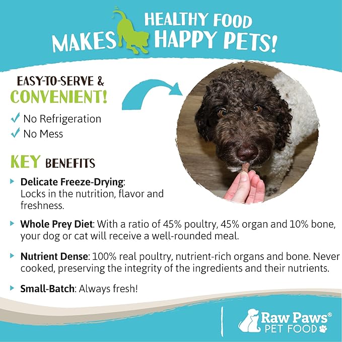 Raw Paws Freeze-Dried Pet Food for Dogs & Cats- Rabbit Recipe, 4-oz - USA Raw Dog Treats for Training - Cat and Dog Treats - 100% Rabbit Meat, No Added Hormones or Antibiotics-Mewly Pet