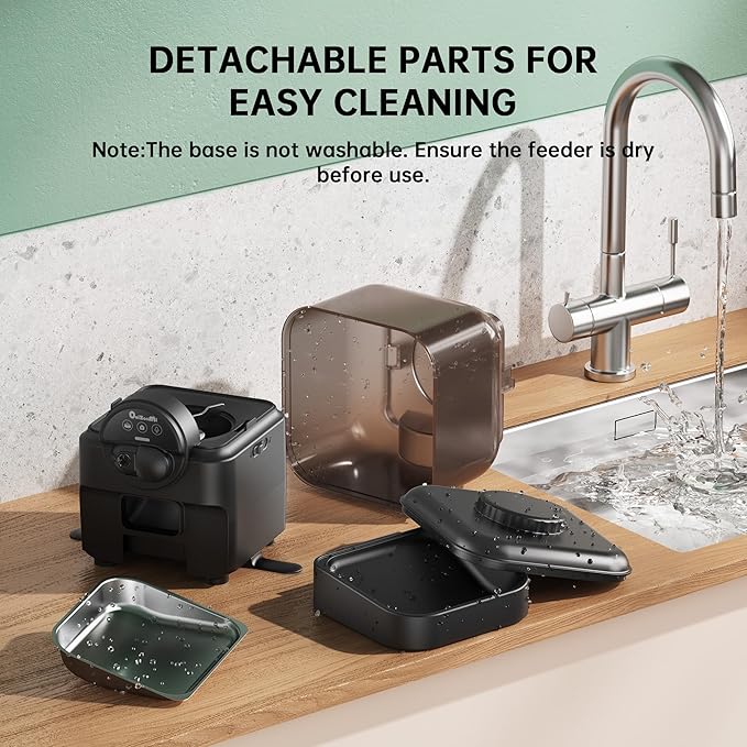 Automatic Pet Feeder for Cat and Dog - 6L Auto Cats Food Dispenser with Camera - WiFi App Control Smart Feeders with Timed - Dogs Feeding Station with 15-Day Battery Life After Power Off-Mewly Pet