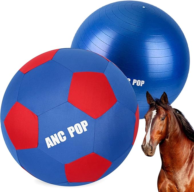 Herding Ball for Horse Ball & Cover 40" Large for Play Herding Ball Horse Toys for Horse (Blue & Red)-Mewly Pet