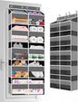 Over The Door Organizer Multi Pocket,5 Tier Large Hanging Shelf for Storage Kids Toys, Diapers, Clothes,Yarn,Heavy Duty Behind Door Storage for Bedroom Bathoom Nursery Closet Pantry,Gray