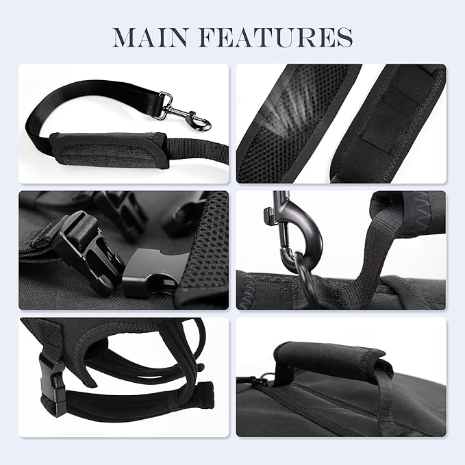 Dog Lift Harness, Full Body Dog Lift Harness, with Adjustable, Control Handle, for Senior Dogs, Post Surgery Recovery, Dogs with Joint Problems, Oxford Cloth L-Mewly Pet