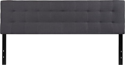 Flash Furniture Bedford Tufted Upholstered King Size Headboard in Dark Gray Fabric